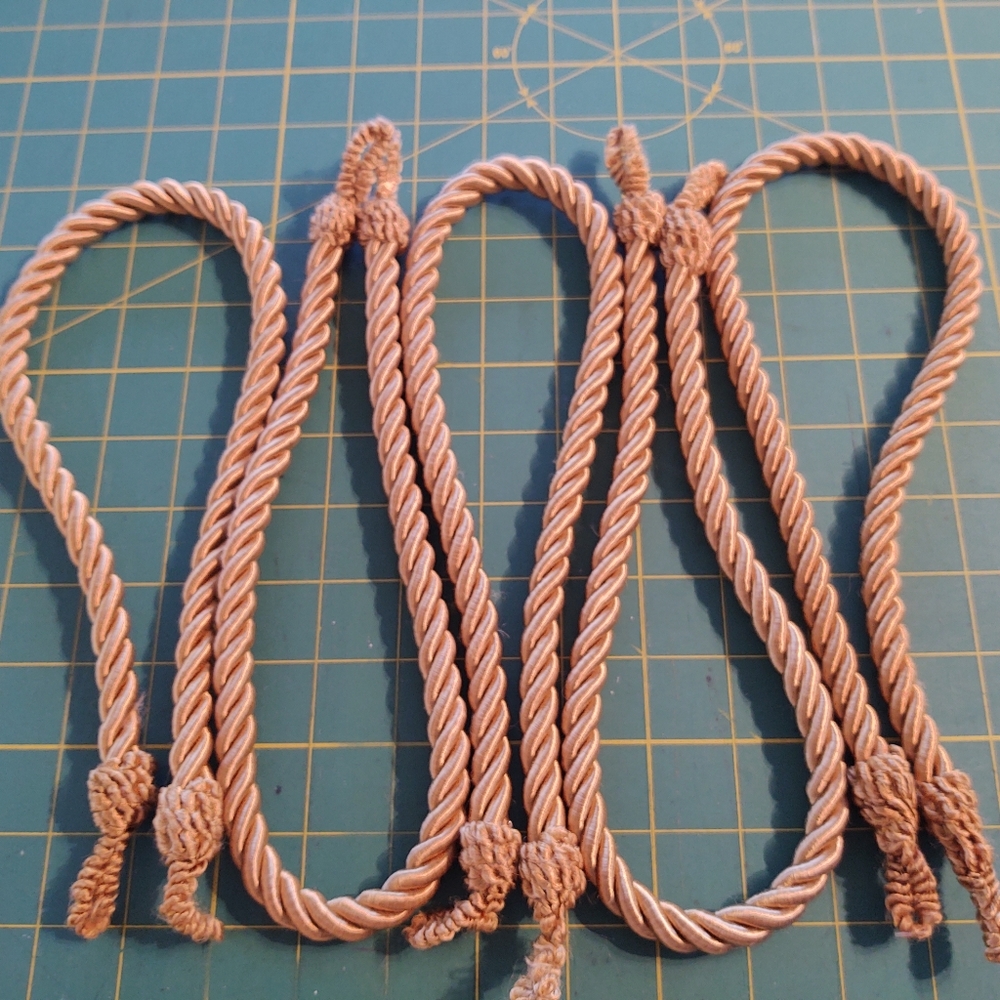 Gold Rope Curtain Tie Backs 5 in the set 24" Inches Length
